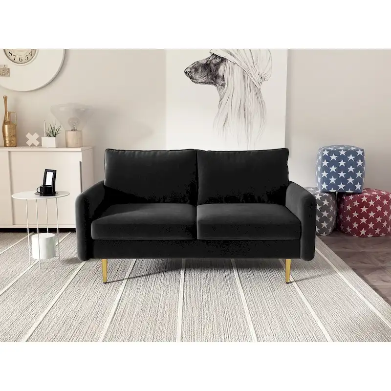 58 Velvet Square Arm Loveseat