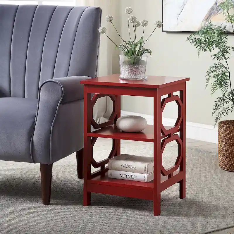 Omega End Table with Shelves