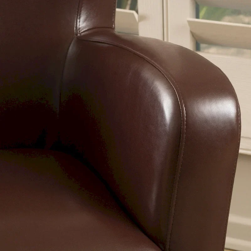 Angelo Bonded Leather Wingback Swivel Club Chair by Christopher Knight Home