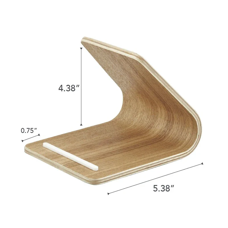 Yamazaki Home Tablet Stand, Wood - L 5.51 x W 4.72 x H 4.53 inches