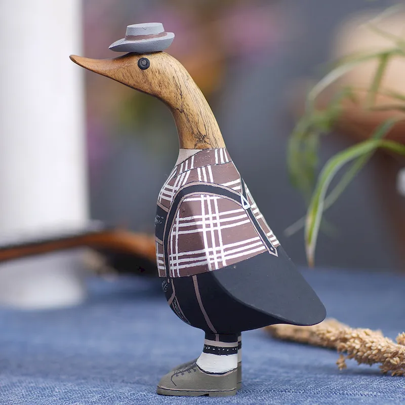 Novica Handmade Mister Duck In Germany Wood Sculpture