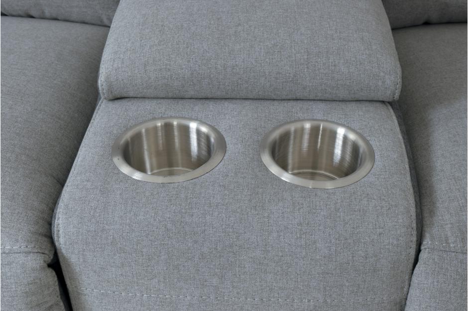 Amara Grey Power Reclining Sectional with Adjustable Headrests