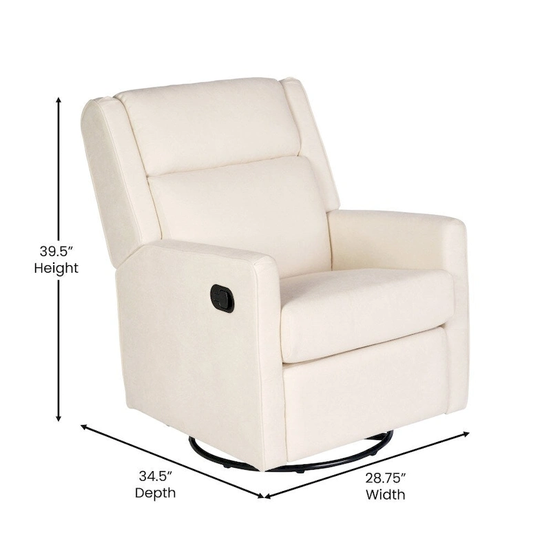 Classic Upholstered Manual Recline Rocking Swivel Glider Chair
