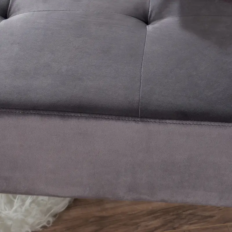 Mid-Century Velvet Ottoman