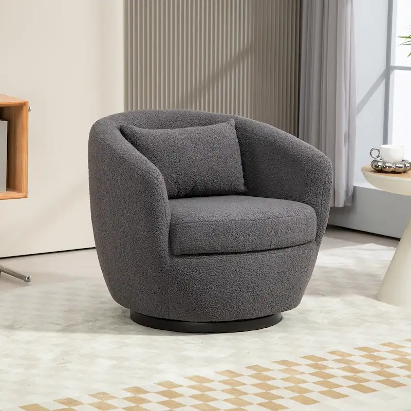 Modern Living Room Swivel Barrel Armchair