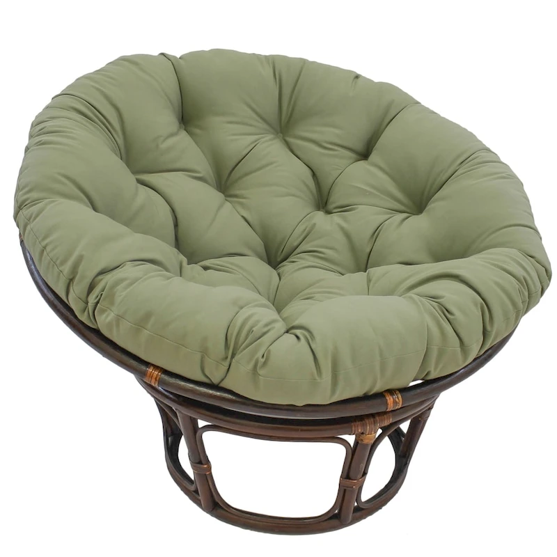 Bali 42-inch Rattan Papasan Chair with Twill Cushion
