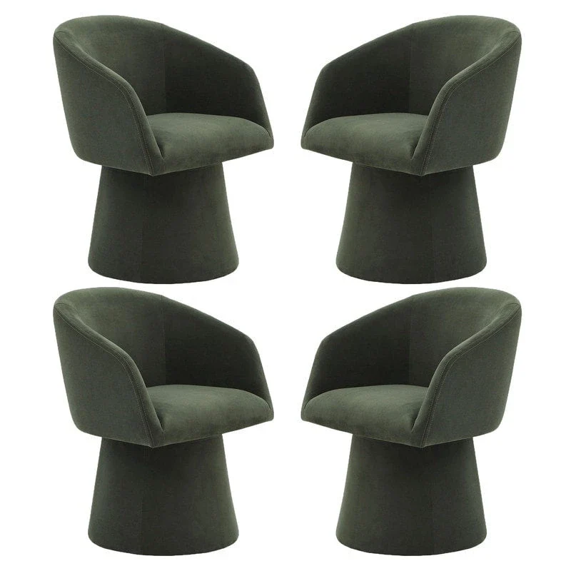 Evie Modern Upholstered Fabric Swivel Dining Chair