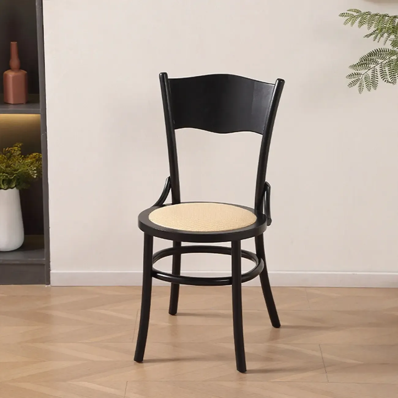 Mid-Century Modern Round Wood Dining Chair