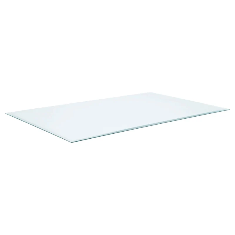 Rectangular Casual Clear Tempered Glass Top