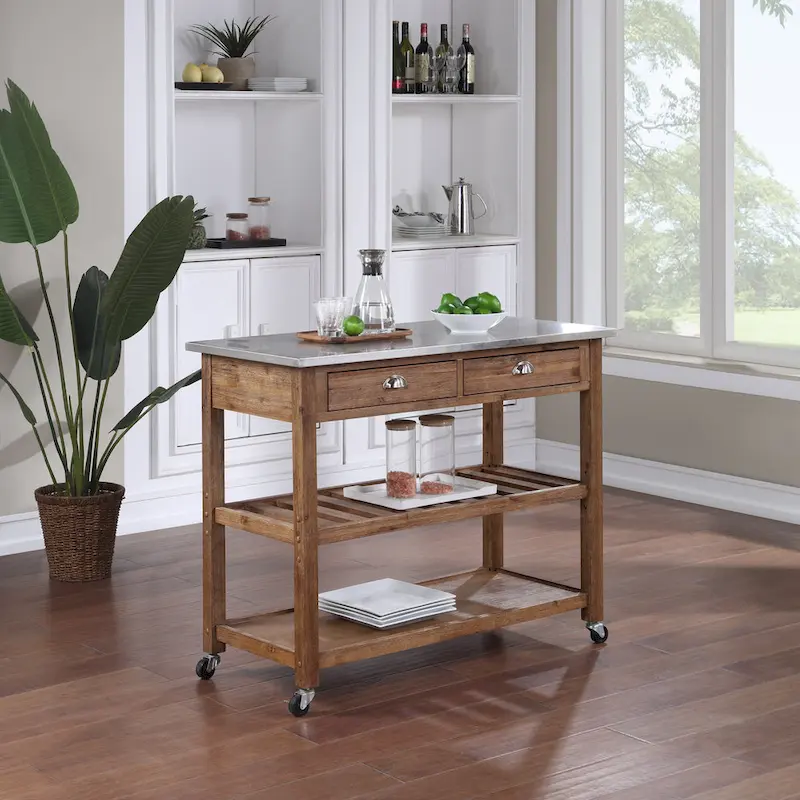 Firebranch Wire-brush Kitchen Cart