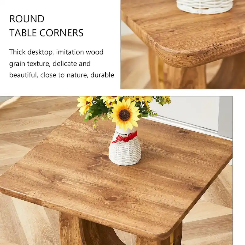 23.6 Square Coffee Table with Gold-Tone Leg Strips