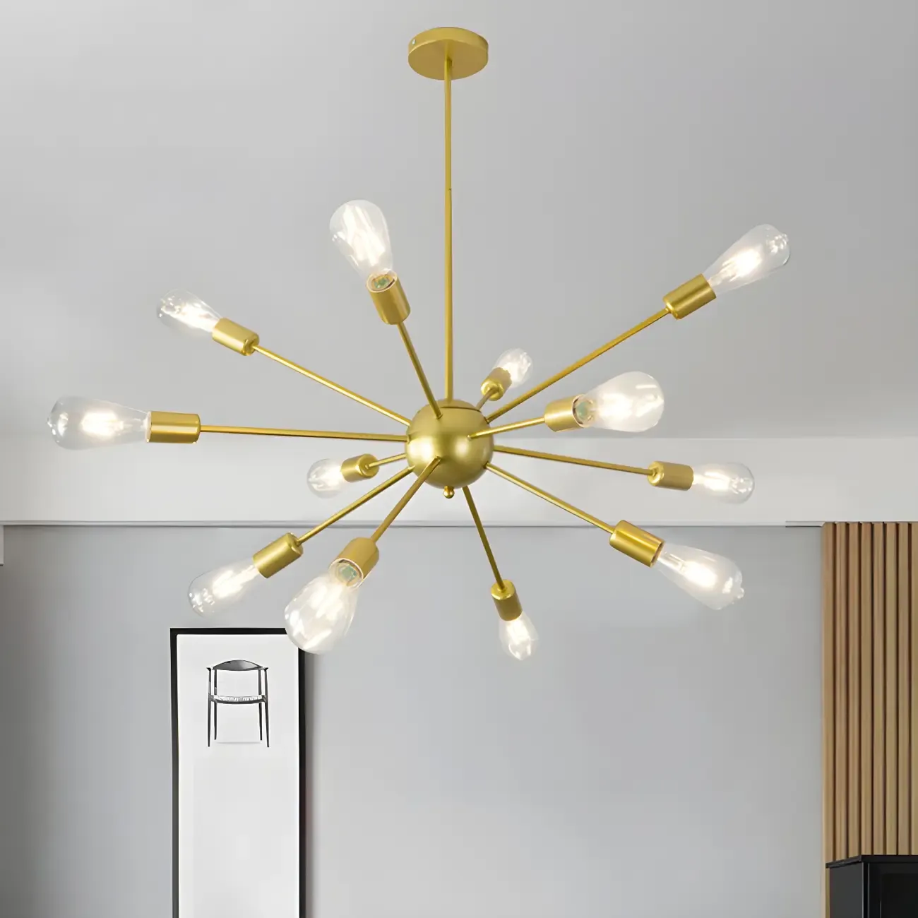 Modern LED Gold Globe Sputnik Chandelier