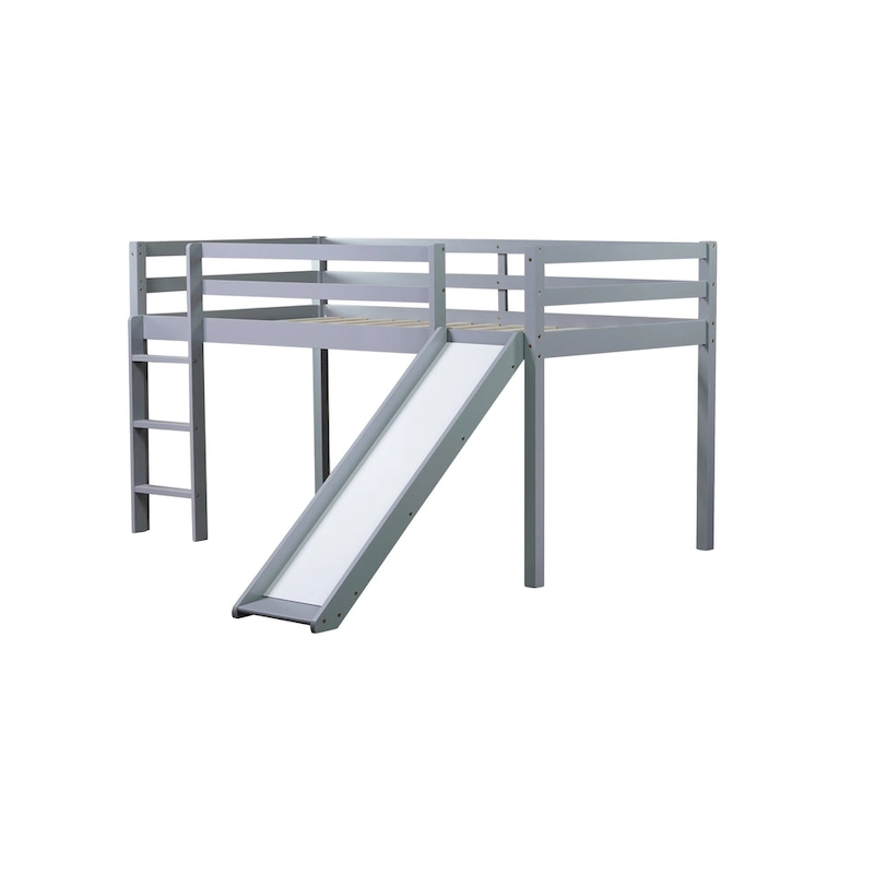Twin Loft Bed with Slide and Low-Profile Design