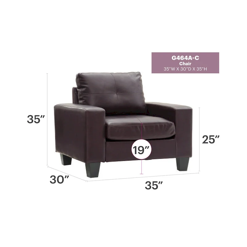 Newbury Removable Cushions Accent Chair - 35L x 32W x 36H