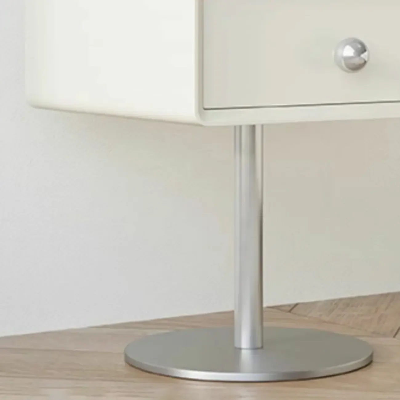 Modern Metal Wood Rotatable 2-Drawer Nightstand