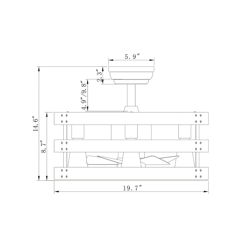 Eden Ceiling Fan 20-Inch 3-Light Metal Drum Shade (Includes Remote)