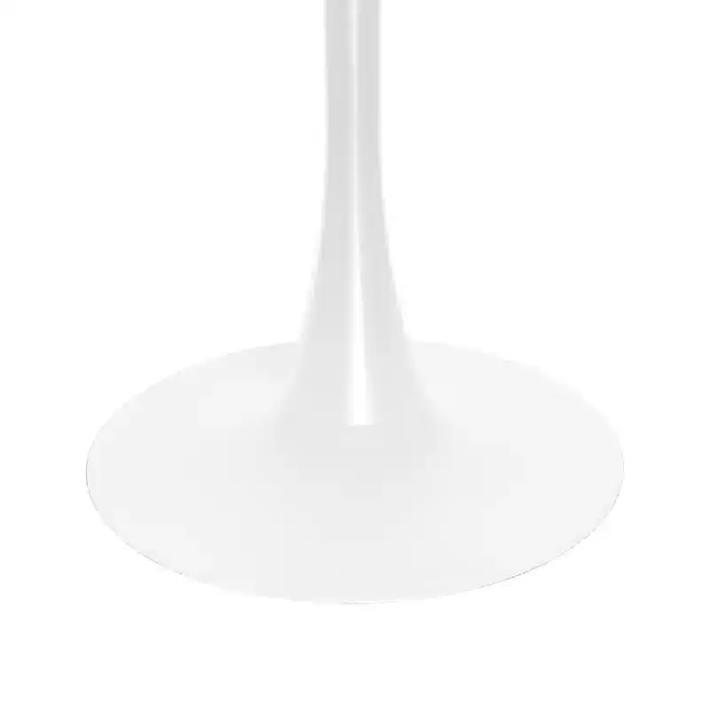 LeisureMod Bristol 5-Piece Dining Set Round Dining Table, 4 Plastic Dining Chairs White Legs