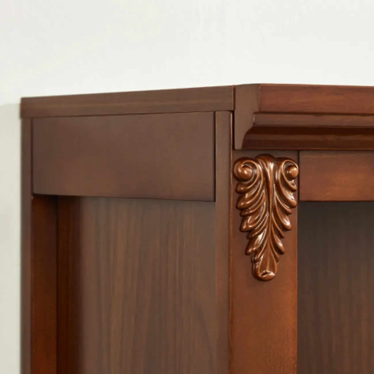 Dark Walnut Modern Vertical Adjustable Shelving Wood Bookcase