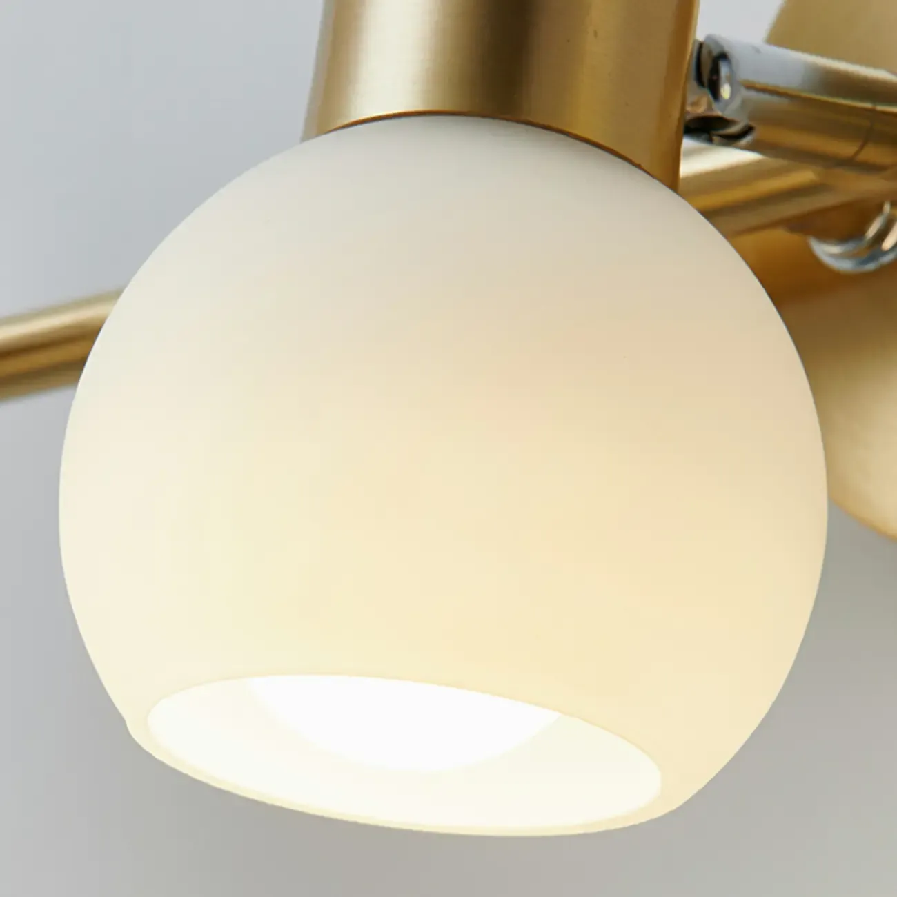 Modern Gold White Glass Dome Bathroom Vanity Light