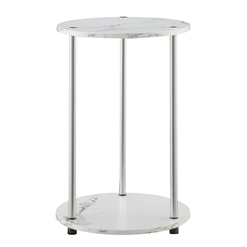 Convenience Concepts  No Tools 2 Tier Round End Table