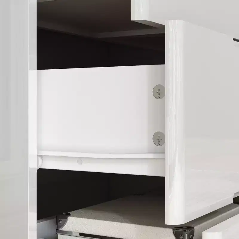 Hitow High Gloss 5 Drawer Dresser with Underlight Concealed Handle Chest of Drawers