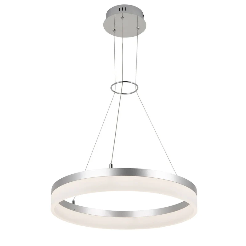 Artika Optical Ring LED Pendant Ceiling Light, Silver - Multiple CCT
