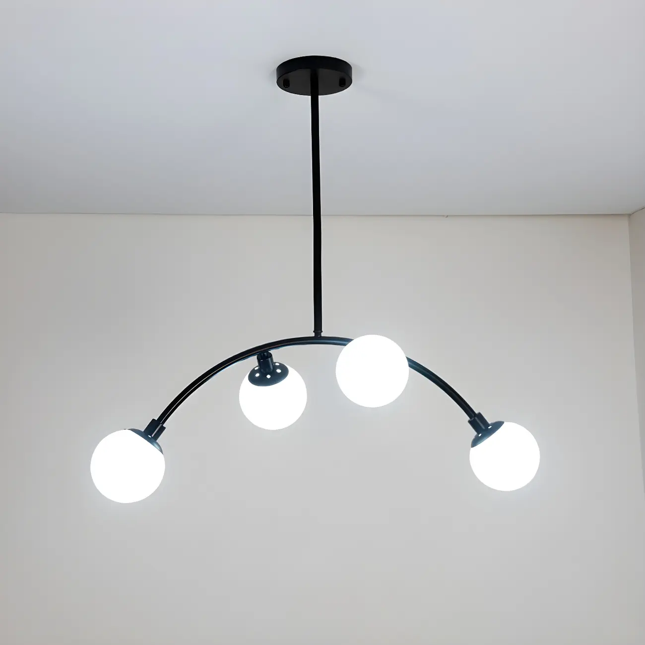 Trendy Black Glass Globe Island Pendant Light