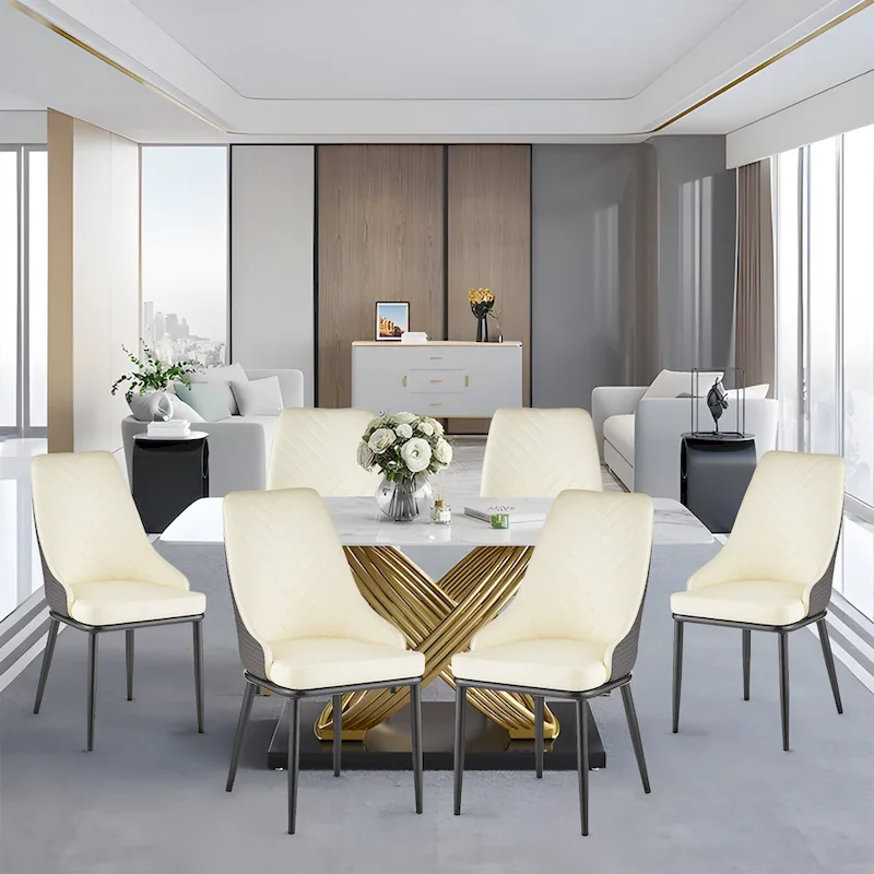 Faux Leather Upholstered Dining Chairs, Set of 4 - 18.1W x 21.3W x 36.6H