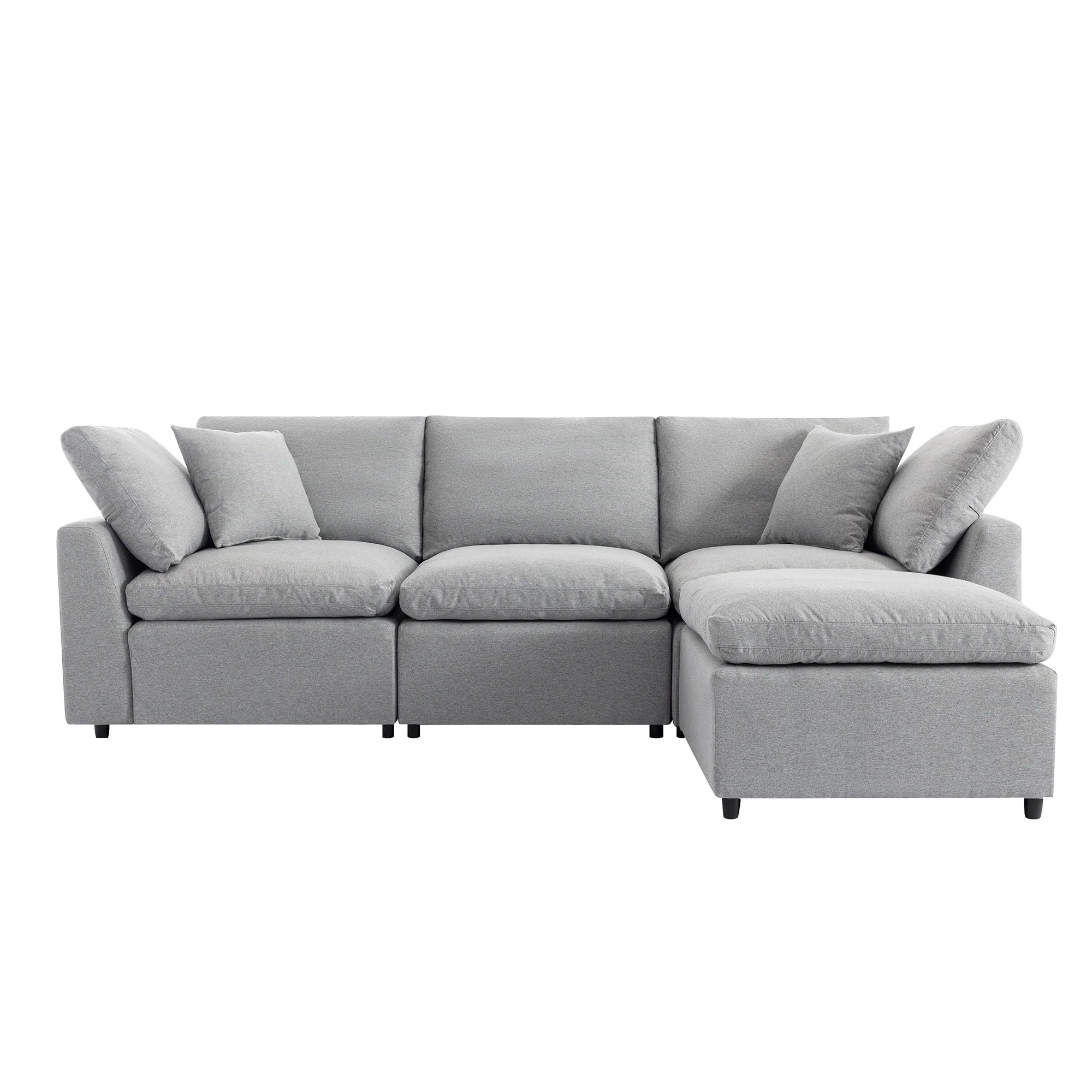 Walker Edison | Down Filled Convertible Sectional Sofa with Reversible Chaise