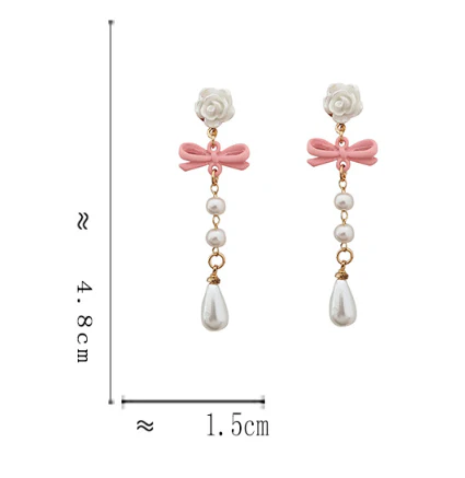 Luninana Earrings - Classic White Flower with Pearl Earrings YBY092