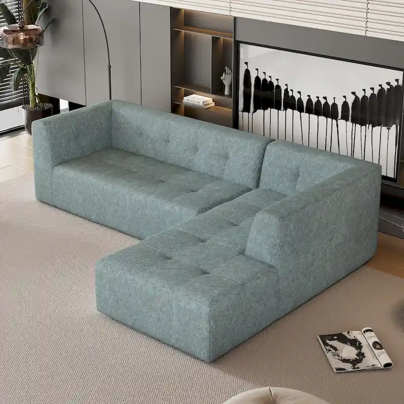 L-Shaped Modular Modular Combination Living Room Sofa Set Modern Minimalist Sofa, Upholstered Deep Seat Couches