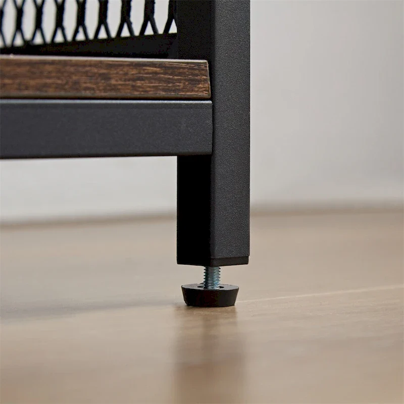 3-Tiers Buffet Cabinet with LED Strip and Glass Holder,Power Outlet