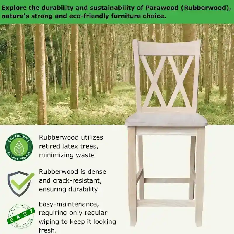 International Concepts Unfinished Double X-back Stool