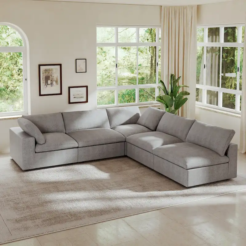 120.45 Oversize Down Filled Corner 5-seats Sectional Sofa Couch