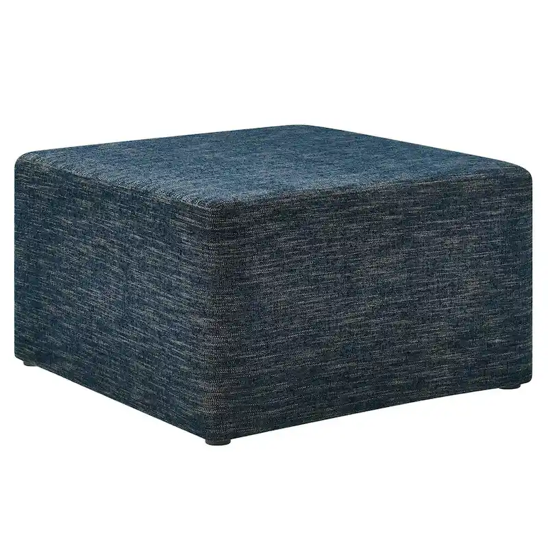Callum 17/28 Square Woven Heathered Fabric Upholstered Ottoman