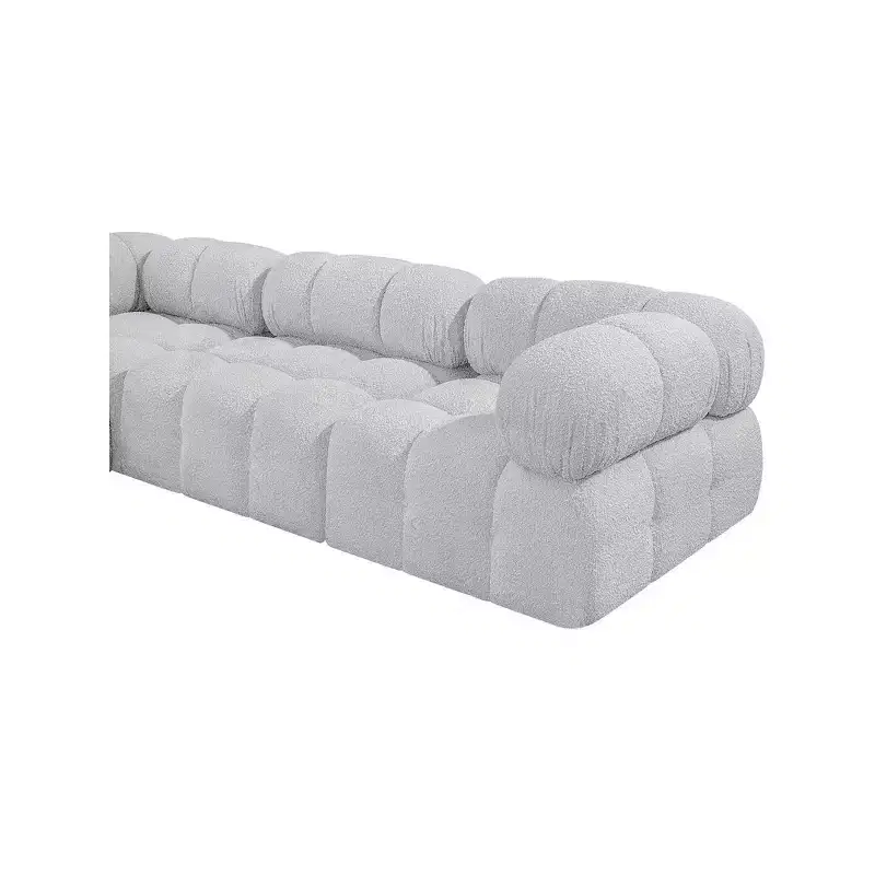 Gray Boucle Upholstered Modular Sofa, Seats 1