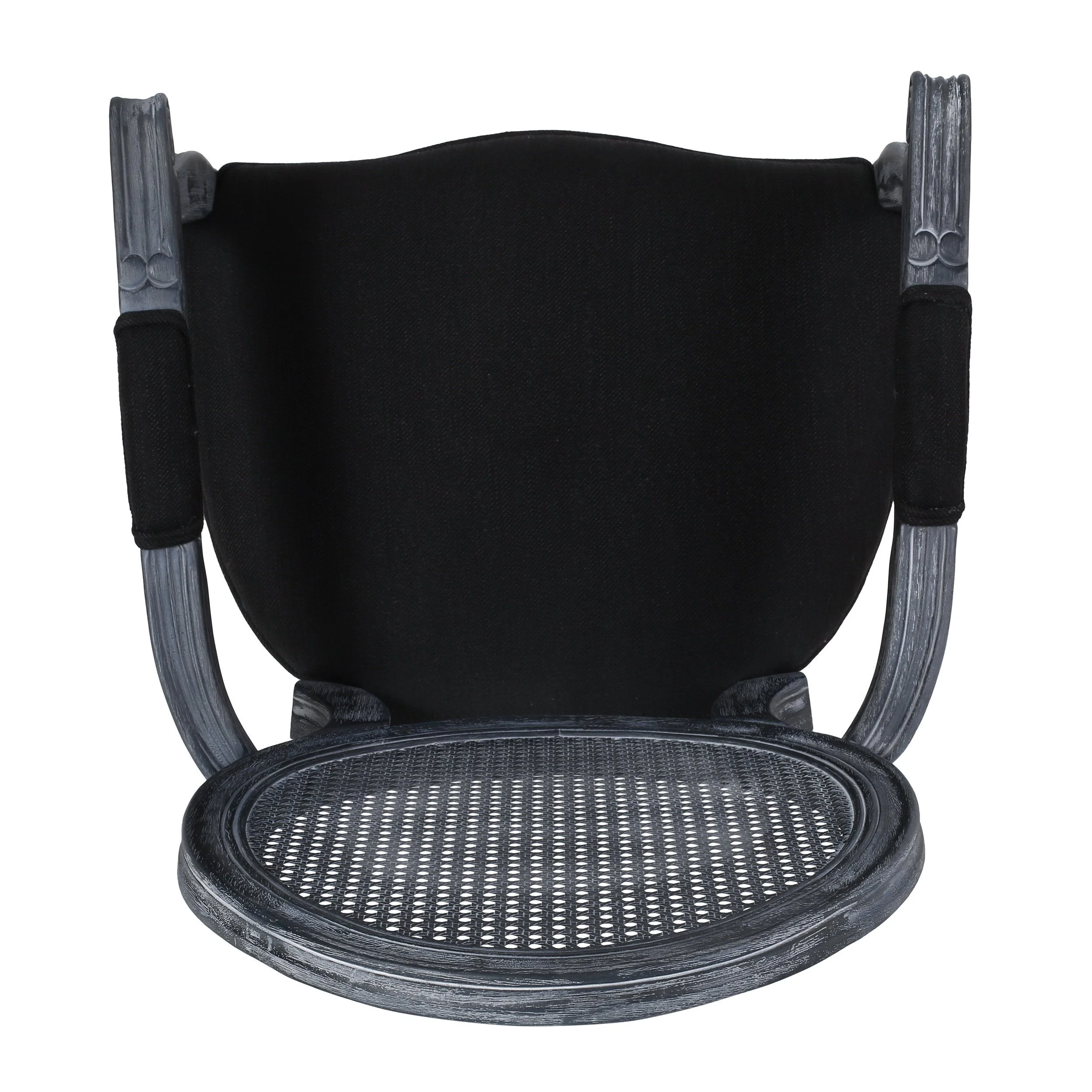 French Country Wood and Cane Upholstered Dining Chair - NH651513