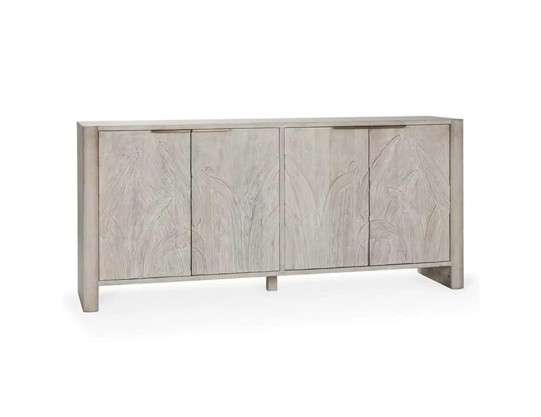 Ledro Mango Wood 4Dr Cabinet White Wash