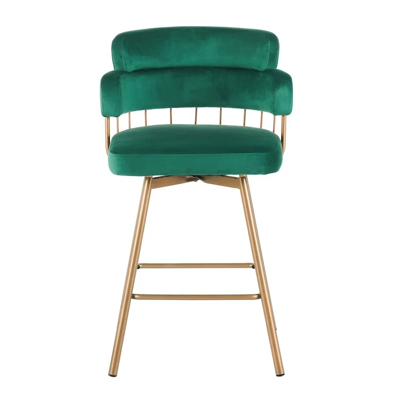 Christopher Knight Home Bremen 180Swivel 26 Velvet Counter Stools with Metal Legs (Set of 2)