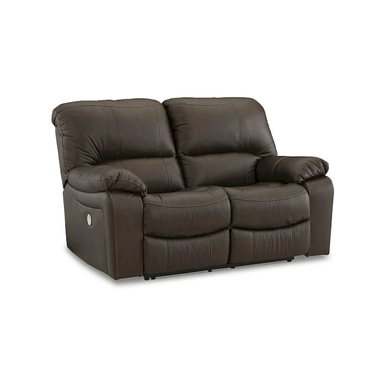 Signature Design by Ashley Leesworth Brown Reclining Power Loveseat - 65W x 41D x 41H