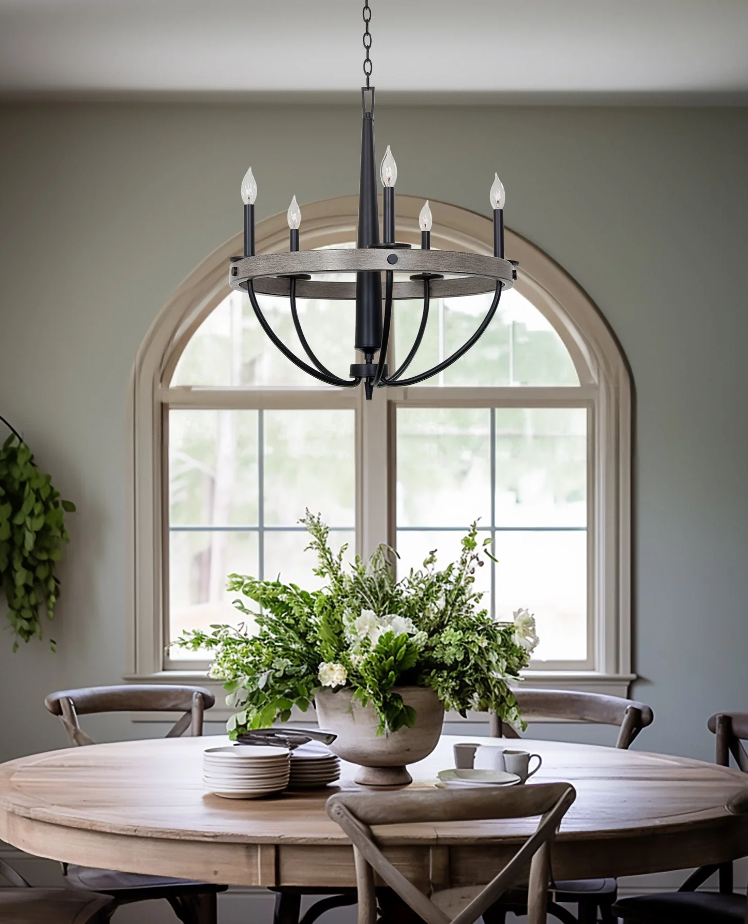Madison 27 5-Light Modern French Country Farmhouse Chandelier