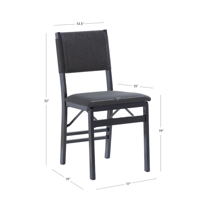 Imperial Wood Rope Folding Dining Chair (Set of 2)