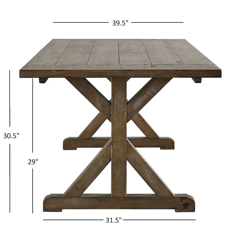 Paloma Rustic Reclaimed Wood Trestle Farm Table by