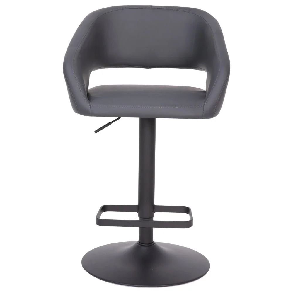 Modern Upholstered Adjustable-Height Barstool with Rounded Back