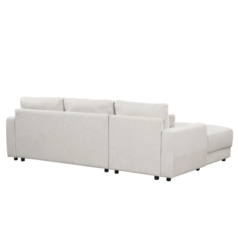 L-shaped Modular Sectional Sofa with Removable Back Cushions and 3 Pillows