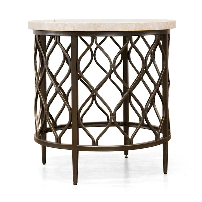 Stone Top Round Side Table
