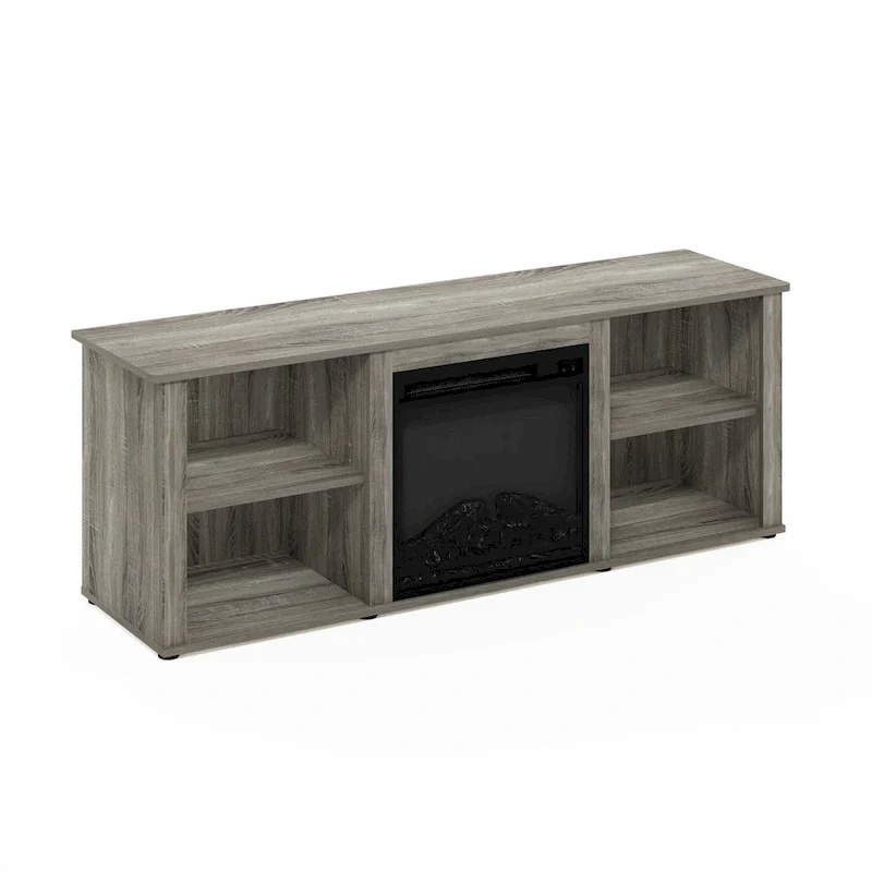 Furinno Classic 60 Inch TV Stand with Fireplace