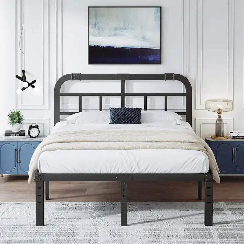 40 Inch Bed Frame With Headboard, Easy to assemble