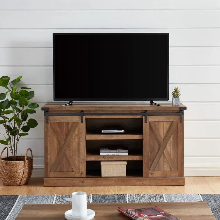 Wood Media Console TV Stand Entertainment Center