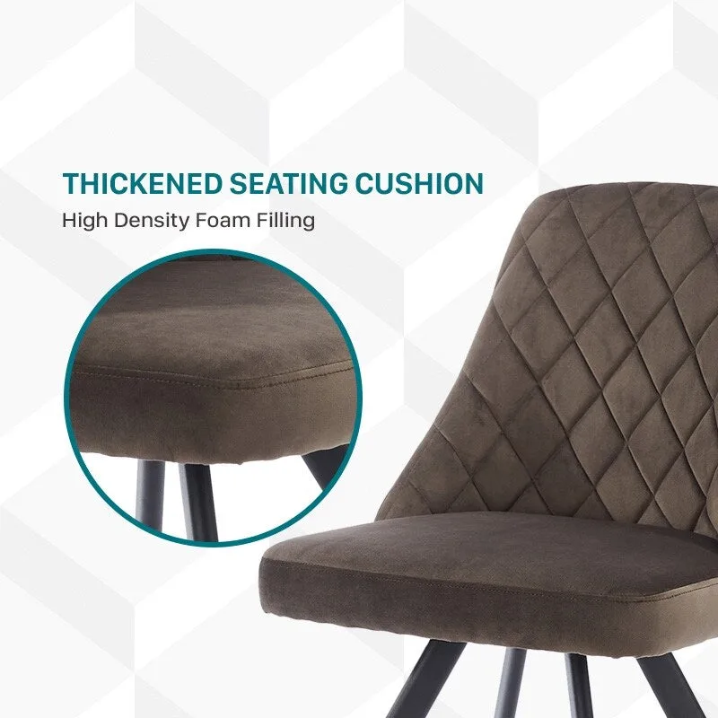 Kirk Mid-Century Modern Fabric Padded Diamond Stitch Pattern Dining Chairs by Furniture of America (set of 2)